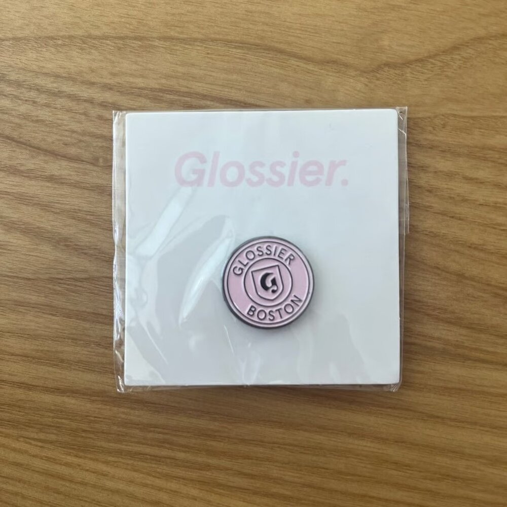 Glossier Boston enamel pin